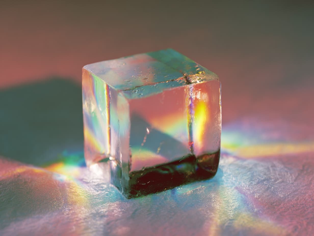 Vibrant translucent cube artwork